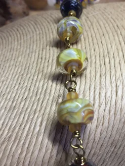 Lampwork Bead & Crochet Bracelet Lkr139