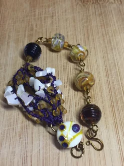 Lampwork Bead & Crochet Bracelet Lkr139