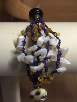 Lampwork Bead & Crochet Bracelet Lkr139