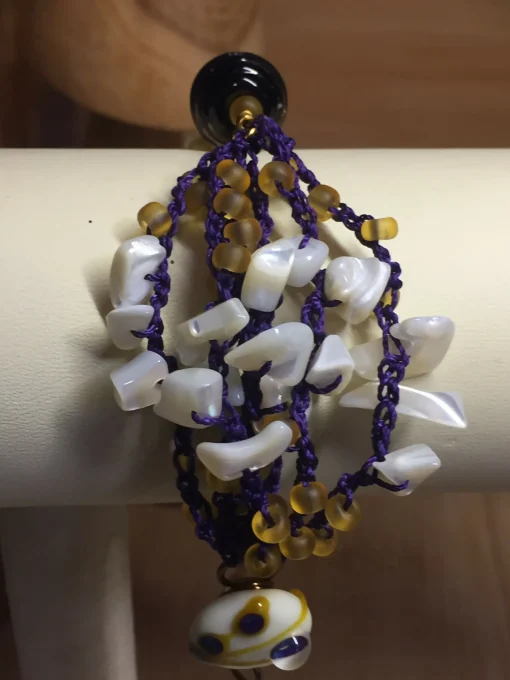 Lampwork Bead & Crochet Bracelet Lkr139