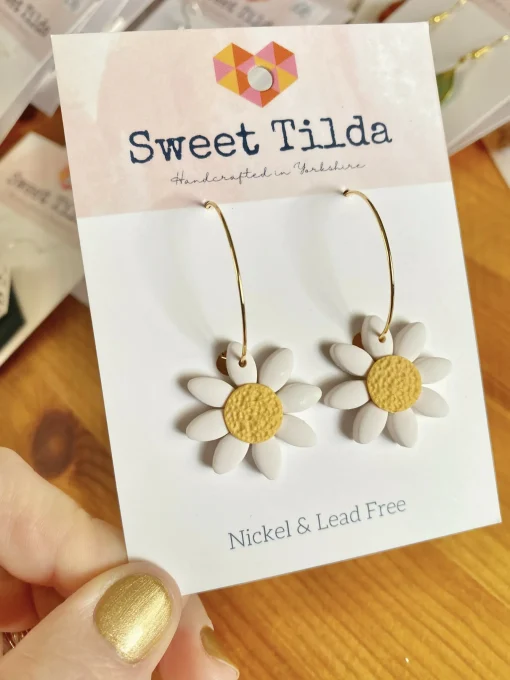 Large Daisy Hoops (NEW)