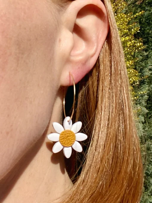 Large Daisy Hoops (NEW)