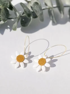 Large Daisy Hoops (NEW)