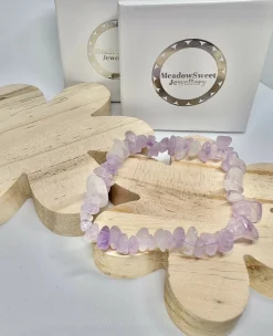 Lavender amethyst chip bracelet