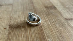 Lead Detail Silver Plated Spiral Spoon Ring