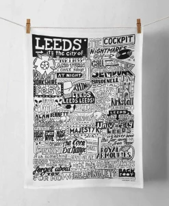Leeds Tea Towel | Hand-Drawn City Landmarks | Art & Soul