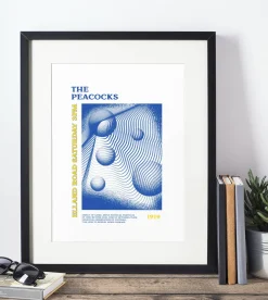 Leeds Utd Art Print PSYCHEDELIC Design in White