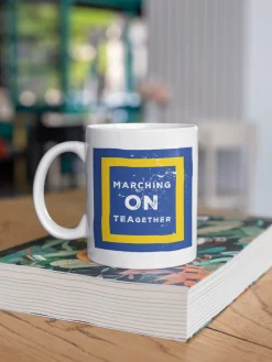 Leeds Utd Mug MARCHING ON TEA-GETHER Design