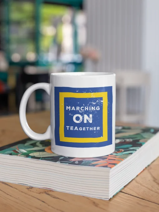 Leeds Utd Mug MARCHING ON TEA-GETHER Design