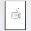 Let's Watch Telly Illustrated Poem Print
