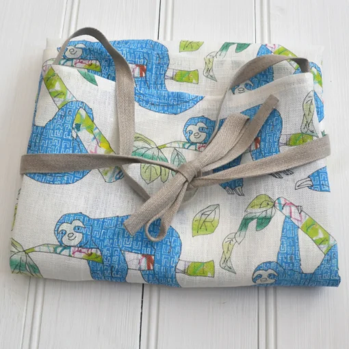 Linen Children's Apron - Sloth Print