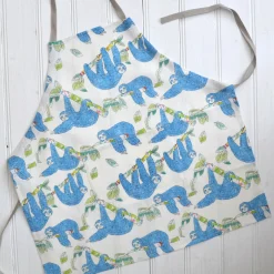 Linen Children's Apron - Sloth Print