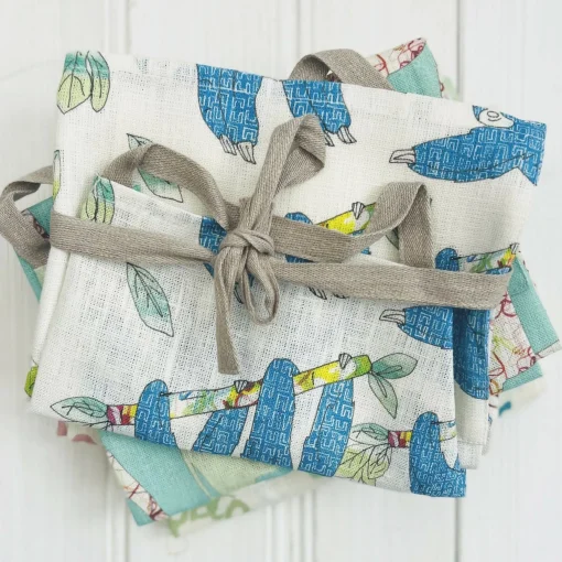 Linen Children's Apron - Sloth Print