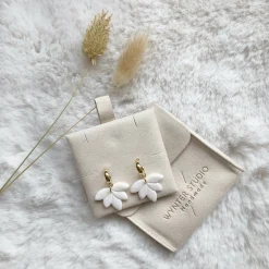 Lotus Leaf Clay Hoop Earrings