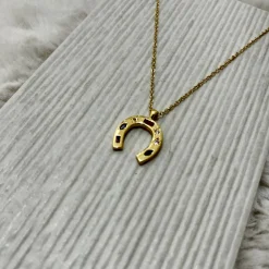 Lucky You Horse Shoe Candy Stone Necklace