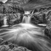 Magical waterfall (b/w)