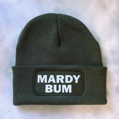 Mardy Bum Cuffed Rectangular Patch Beanie Hat