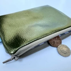Metallic Coin Purse - Olive
