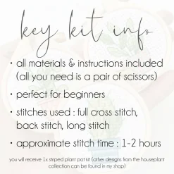 Mini Stripe Plant Cross Stitch Kit