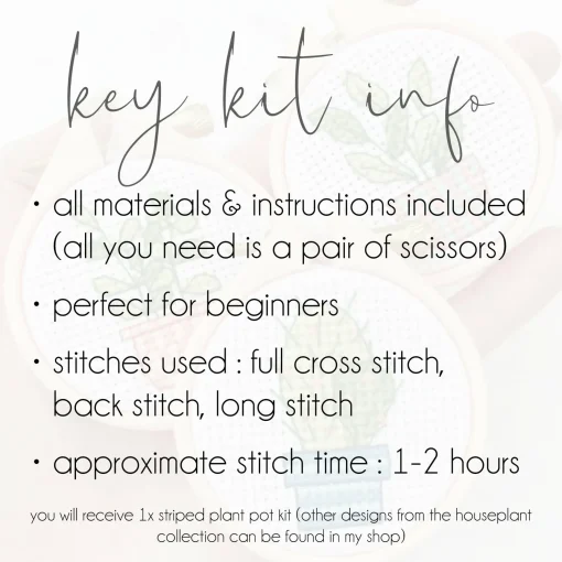 Mini Stripe Plant Cross Stitch Kit