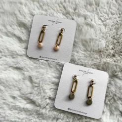 Minimalistic Oval and Clay Earrings