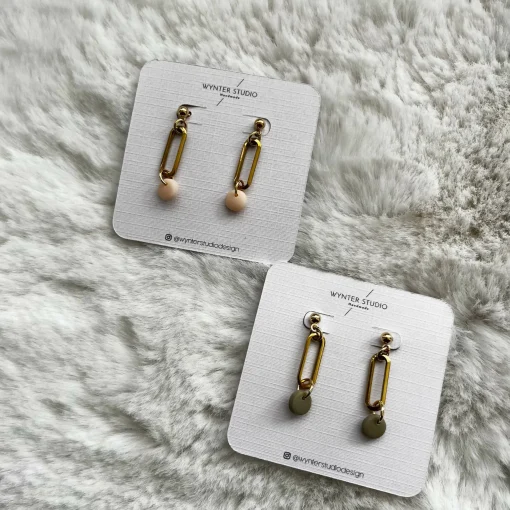 Minimalistic Oval and Clay Earrings