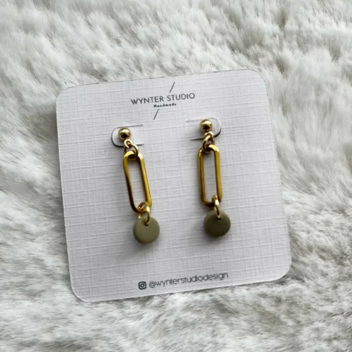 Minimalistic Oval and Clay Earrings
