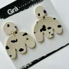 Minnie / Statement Earrings / Cream Speckle