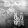 Mist over the Beverley Minster (b/w)