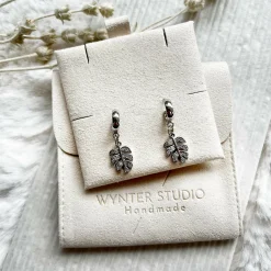 Monstera Gold Hoop Earrings