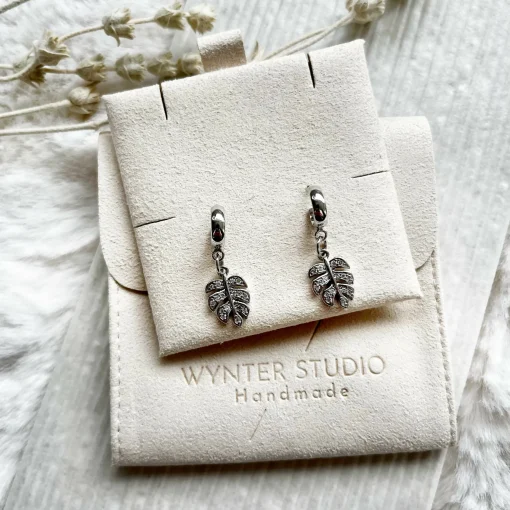 Monstera Gold Hoop Earrings