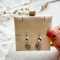 Monstera Gold Hoop Earrings