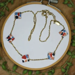 Mosaic Square Bead Necklace