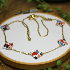 Mosaic Square Bead Necklace