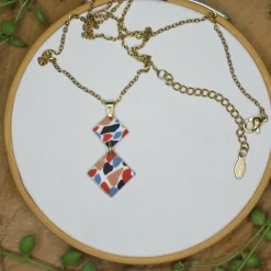 Mosaic Square Pendant Necklace