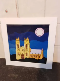 Mounted print - Moon over Minster, Beverley