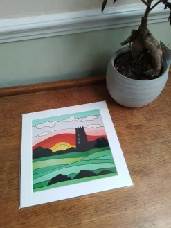 Mounted Print - "Sunset at Black Mill, Beverley"