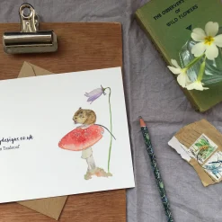 Mouse on Toadstool Card