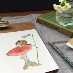 Mouse on Toadstool Card