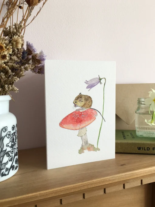 Mouse on Toadstool Card