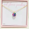 Multicolour Drop 3D Gold Plated Necklace
