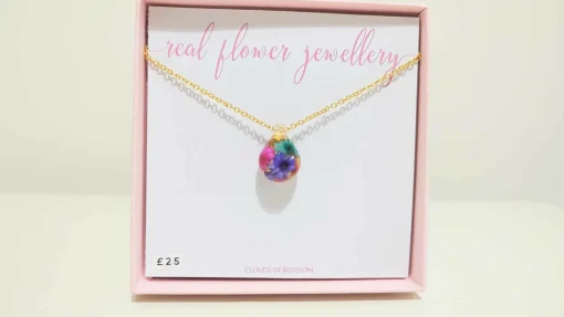 Multicolour Drop 3D Gold Plated Necklace
