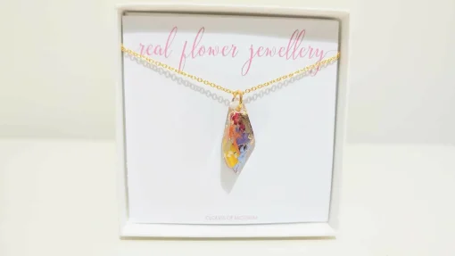 Multicolour Geometric Crystal 3D Gold Plated Necklace
