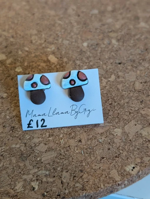 Mushroom Clay Studs