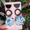 Napoleon - Blue & Black Clay & Brass Earrings