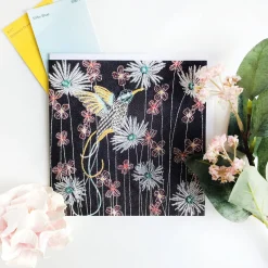 Navy Hummingbird Greetings Card