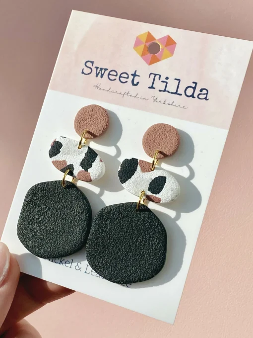 Neutral Terrazzo Statement Earrings