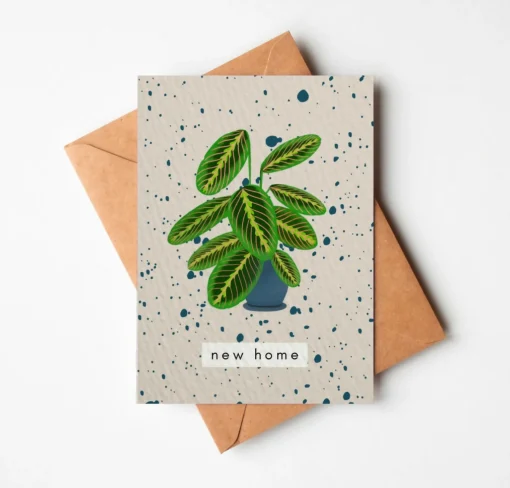 New Home Card with Houseplant