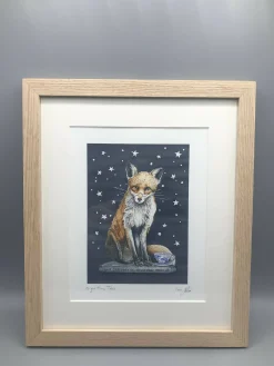 Night Time Tales - Limited Edition Giclee Print presented in Oak Frame