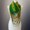Nuno Felt Scarf Green/ Olive loop at the end